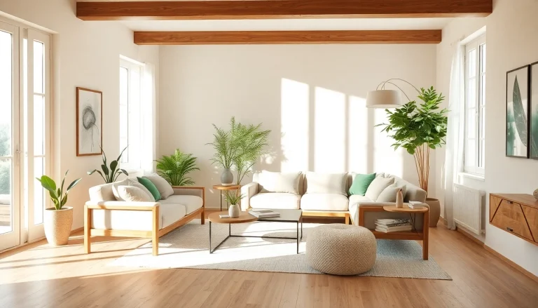 Ein gemütliches Wohnzimmer, das durch eine geschickte Raumgestaltung mit harmonischen Farben und natürlichen Lichtverhältnissen besticht.