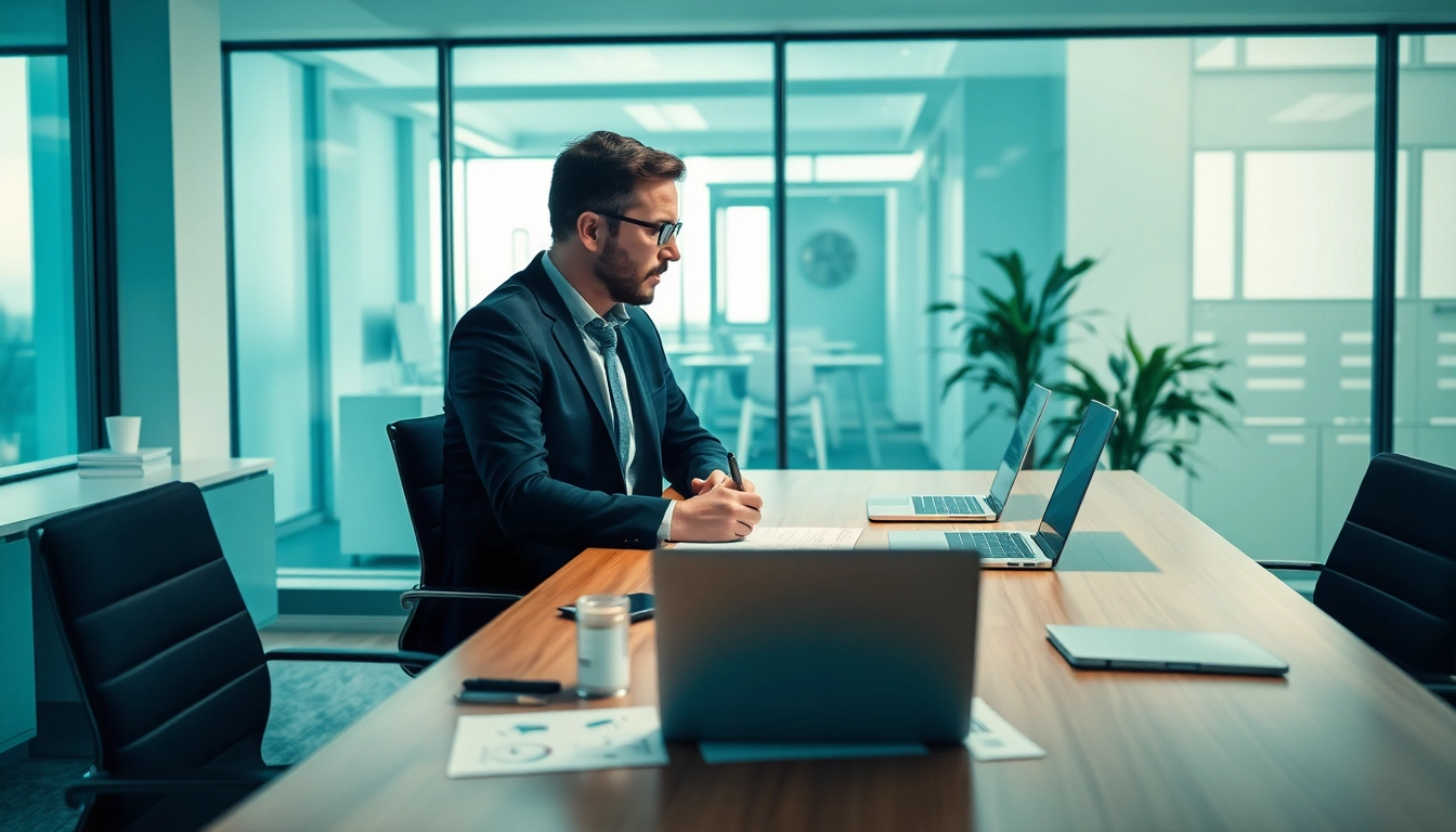 Headhunter Karlsruhe im Gespräch mit einem Klienten in modernem Büro.