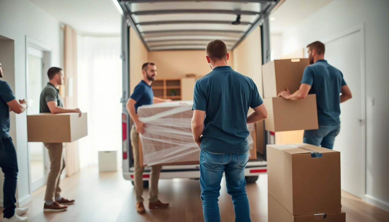 Professionelles Umzugsteam von Umzugsunternehmen Hannover, das Möbelstücke sorgfältig behandelt.