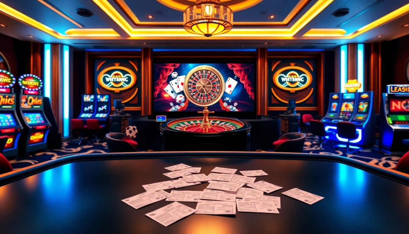 Experience high-stakes gaming with https://luckywin.tech/, featuring roulette wheels and vibrant slot machines.