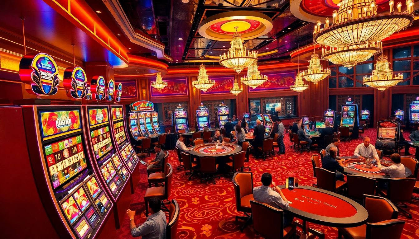 Players enjoying thrilling games at Luckywin’s vibrant casino tables.
