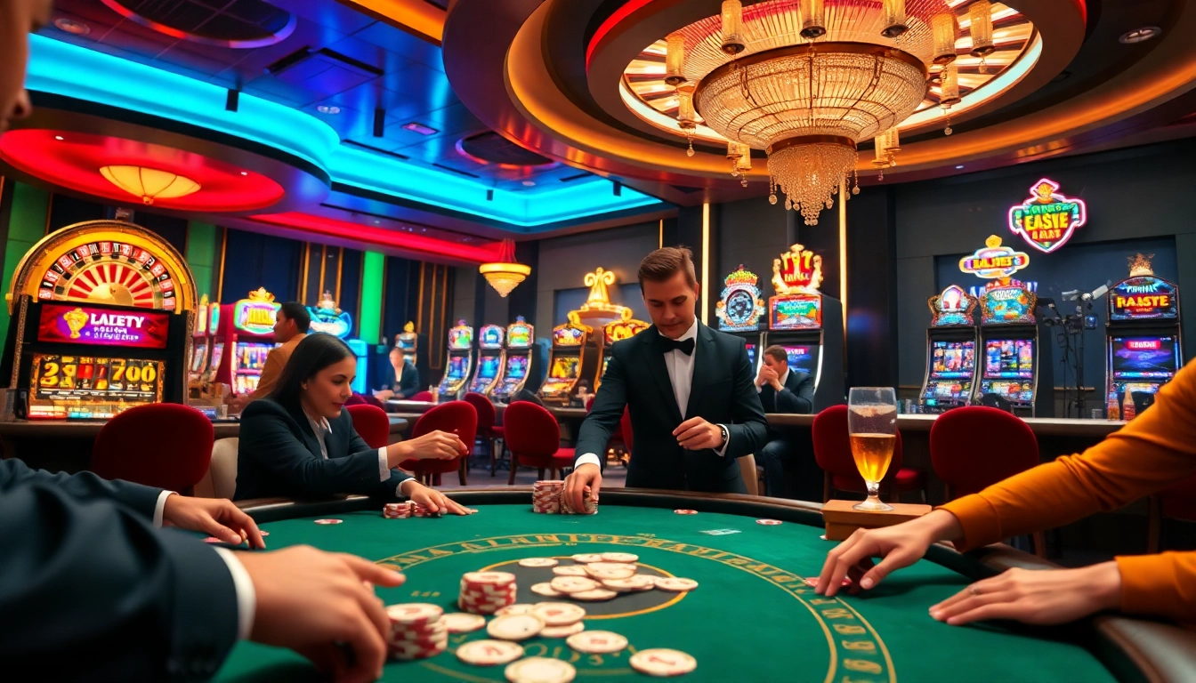 Engaging poker scene at a casino table featuring intense gameplay and link da88 connections.