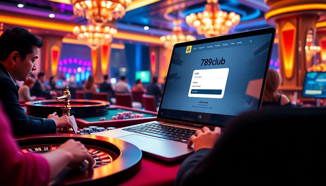 Engaging login experience for đăng nhập 789club with casino elements like chips and cards.