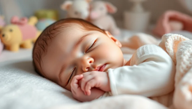 Erfreuen Sie sich an einer Babyfotografie-Sitzung mit einem friedlichen, schlafenden Neugeborenen in sanften Farben.