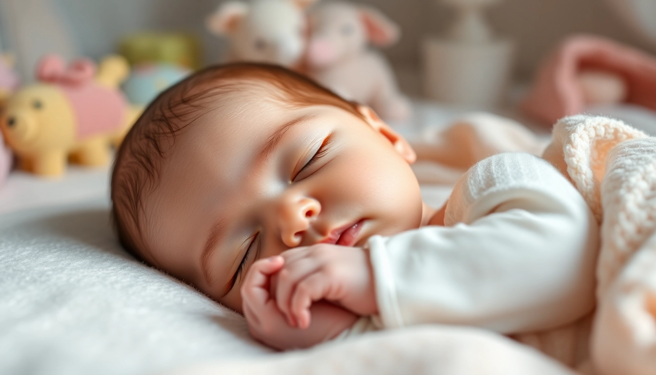 Erfreuen Sie sich an einer Babyfotografie-Sitzung mit einem friedlichen, schlafenden Neugeborenen in sanften Farben.