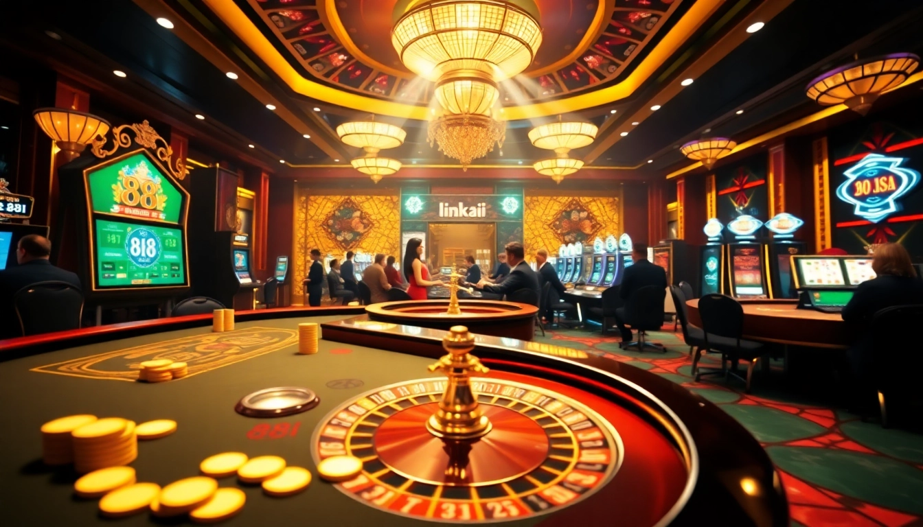Engage in thrilling gameplay at link 88i, featuring vibrant casino tables and live gaming excitement.