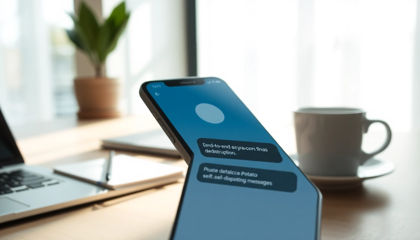 Potato app on smartphone showcasing privacy features in a modern workspace.