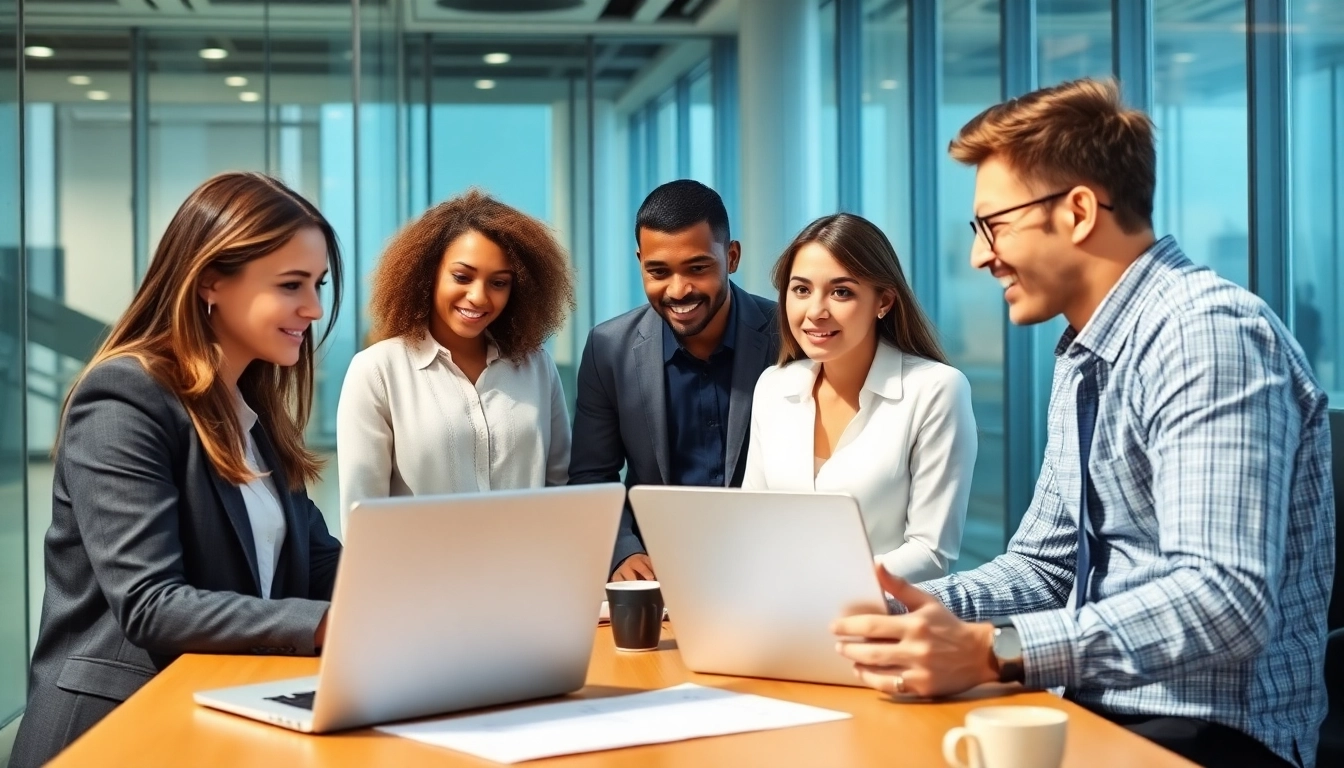 Headhunter IT bei der Arbeit in einem modernen Büroumfeld, Teamdiskussion über Kandidatenprofil.