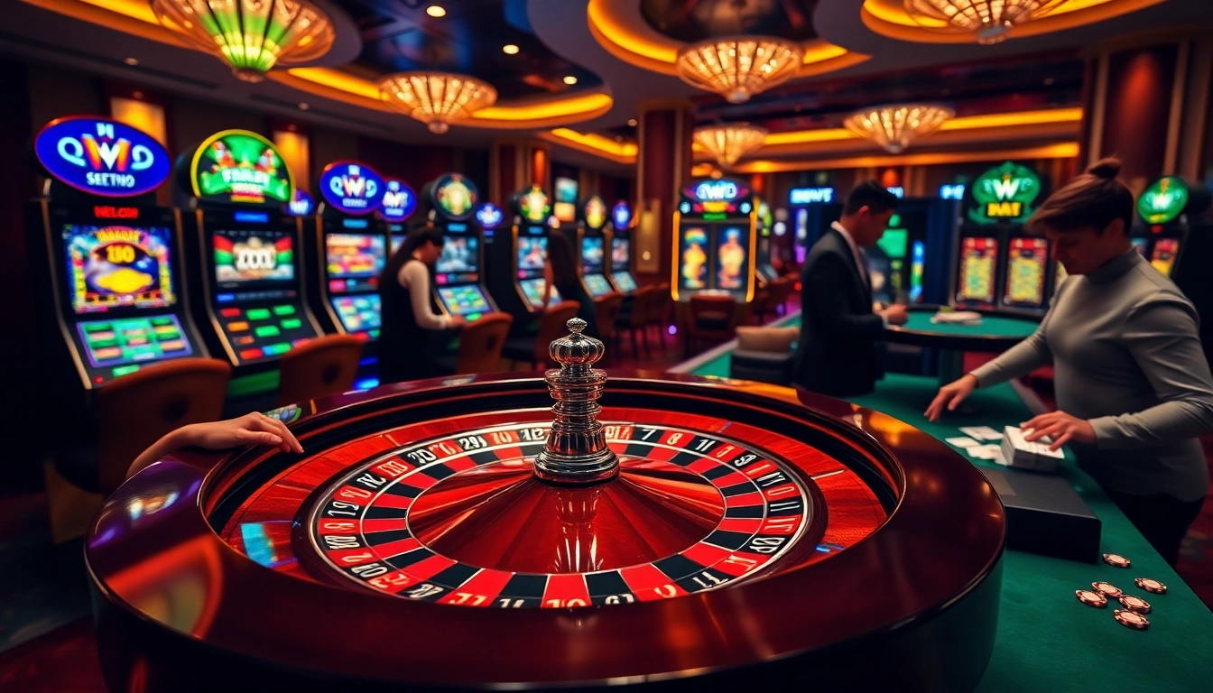 Experience thrilling gaming action at https://win88.cfd/ with vibrant slots and an elegant roulette table.
