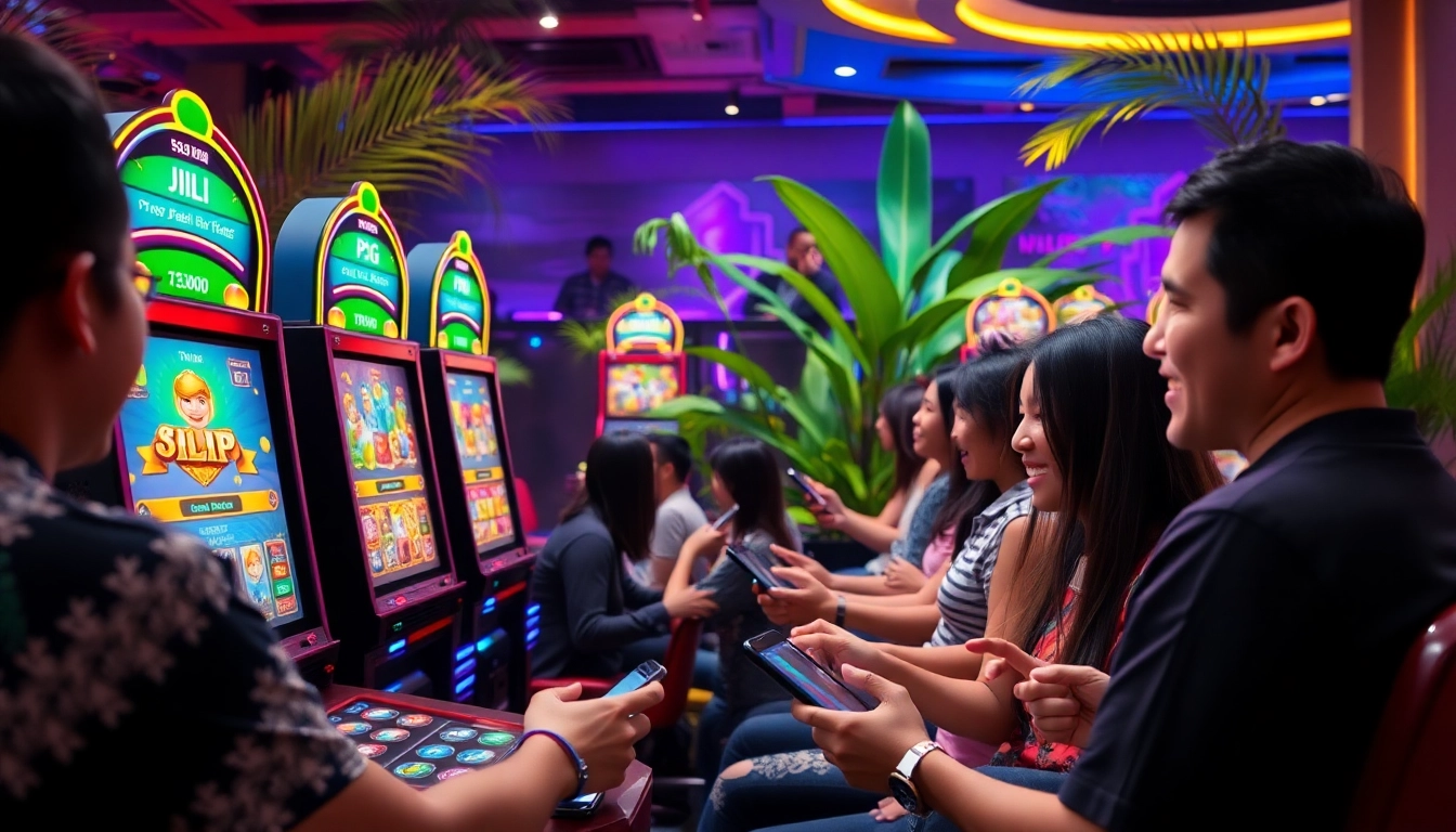 Exciting online gaming experience at SLVIP with colorful slots and vibrant players.