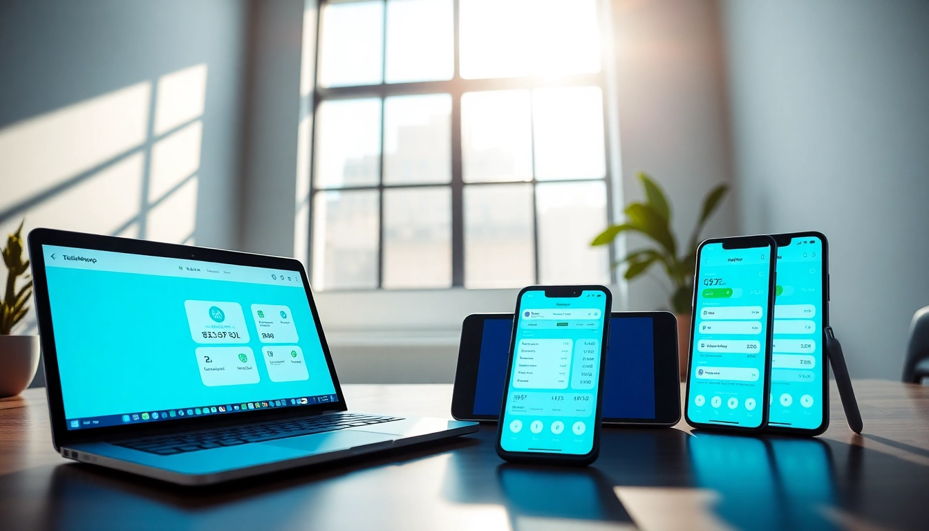 多设备上展示网络加速功能的快连官网界面。