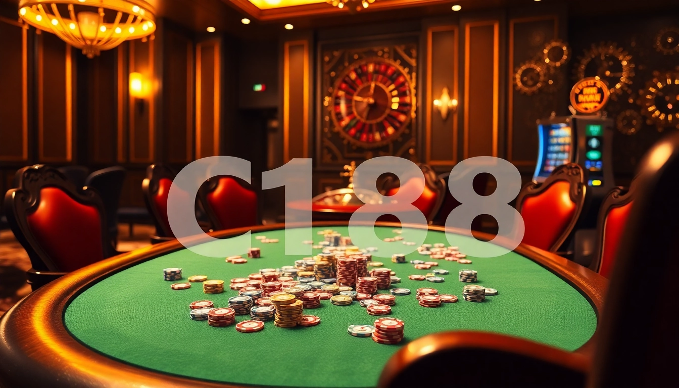 Engaging in a high-stakes poker game with C168 chips on a lavish casino table.