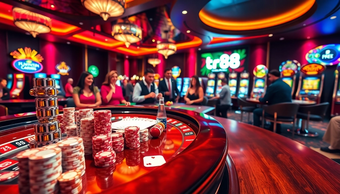 Experience thrilling moments at tr88 casino with vibrant games, excited players, and winning opportunities.