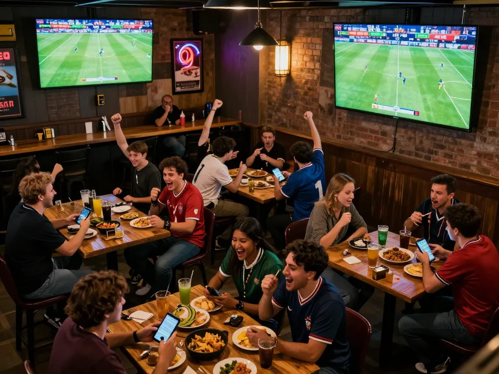 Experience the thrill of betting with บ้านผลบอล7m during live football matches in a vibrant sports bar atmosphere
