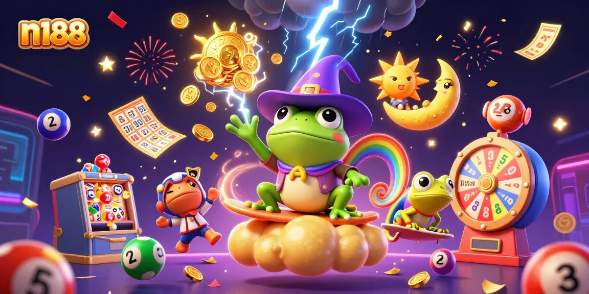 Experience the excitement of n188 with vivid characters and dynamic gambling elements all around.