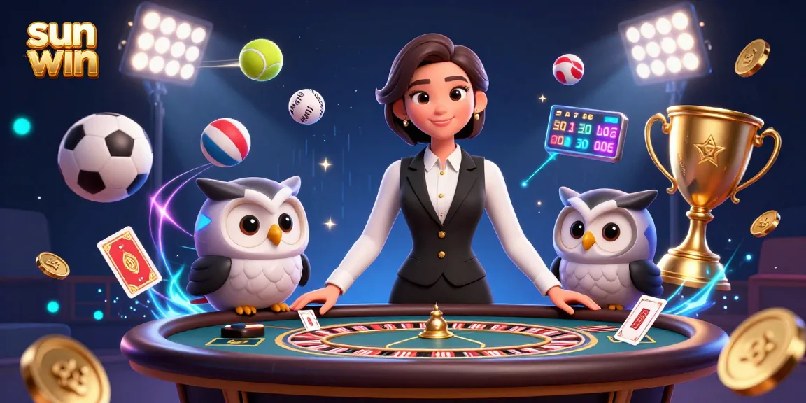 Experience the thrill of sun win gaming with a professional dealer and dynamic casino elements.