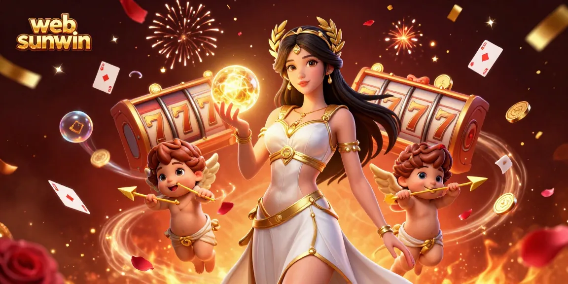Win big with web sunwin in this vibrant casino scene featuring stunning game elements and fantasy characters.