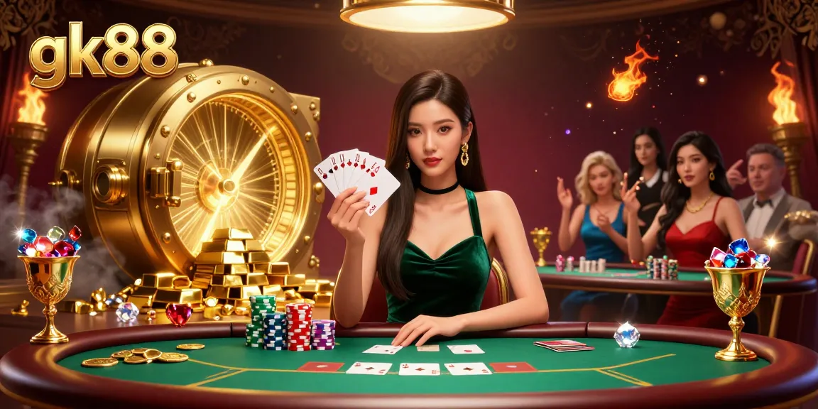 Experience thrilling poker action at gk88 with a stylish player in a luxury setting.