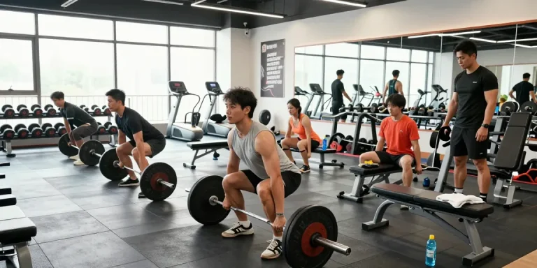 Anabolika Shop - Athleten trainieren in modernem Fitnessstudio mit Equipment und motivierender Atmosphäre.