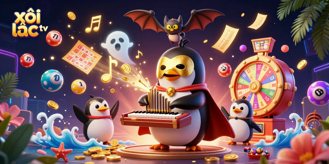 xôi lạc tv showcases vibrant animated casino fun with golden coins and colorful lottery balls