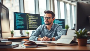 Webentwickler Hannover bei der Arbeit an modernen Programmiertools und Technologien.
