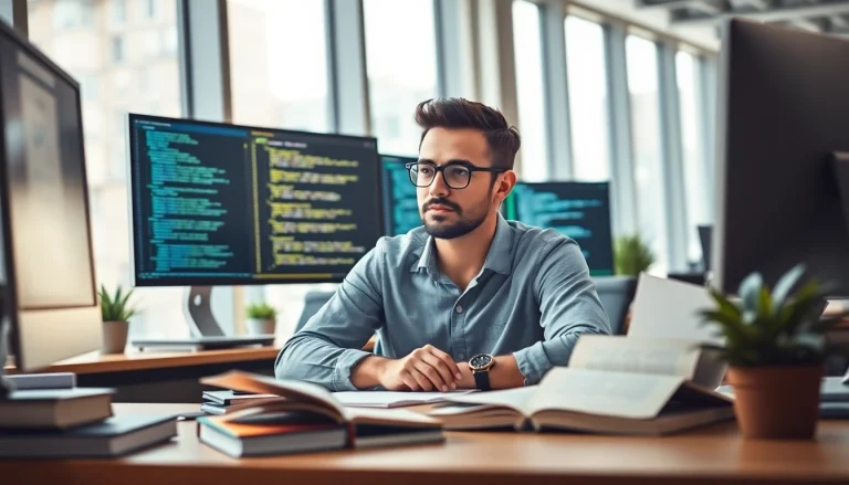 Webentwickler Hannover bei der Arbeit an modernen Programmiertools und Technologien.
