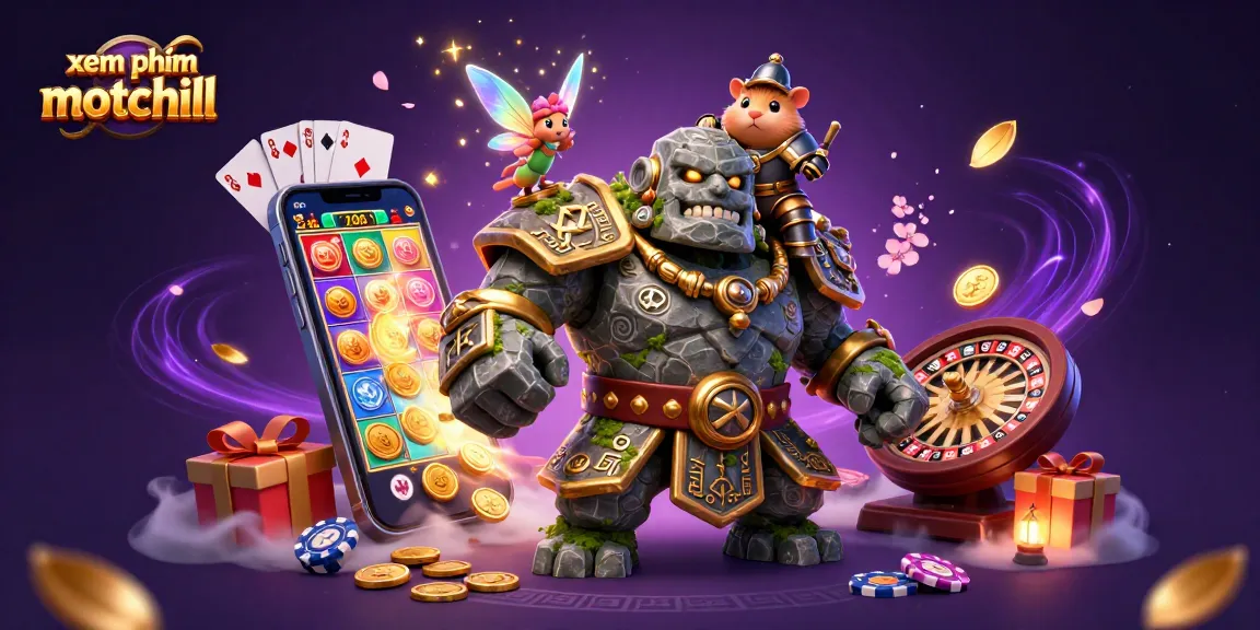 Experience excitement and fun with xem phim motchill featuring a dynamic fantasy scene with magical characters and casino elements.