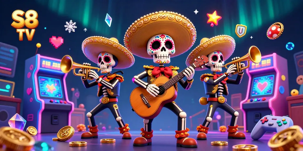 Enhance your betting experience with S8 TV's vibrant illustration featuring a lively mariachi band and colorful gaming elements.