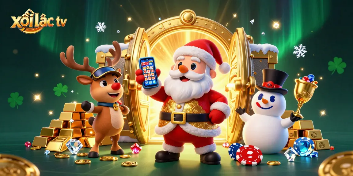 xôi lạc tv offers thrilling gaming with Santa and festive casino elements in a rich 3D scene