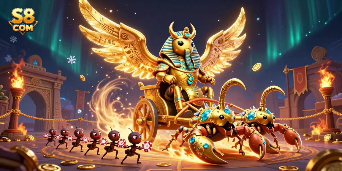Experience thrilling gaming action with S8 COM featuring vibrant casino elements and characters.