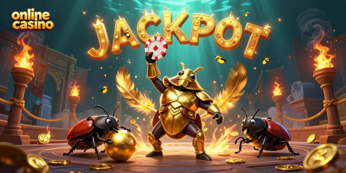 Experience excitement at an online casino with a thrilling jackpot scene and dynamic characters.