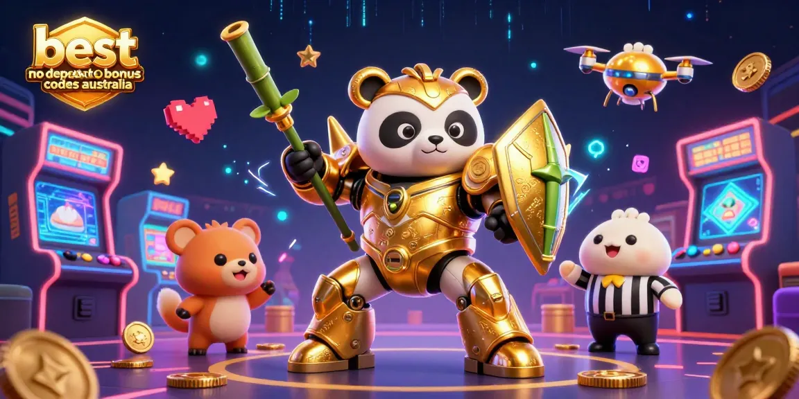 Engage with the best no deposit bonus codes Australia through an exciting 3D casino-themed illustration.