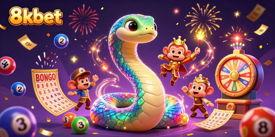 Experience the excitement of 8kbet with vibrant characters and dynamic gaming elements in a 3D casino scene.