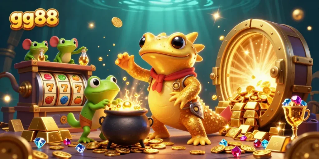 Experience winning strategies with gg88 in a vibrant casino scene showcasing gold coins and dynamic game elements