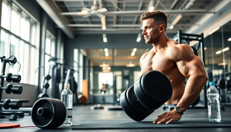 Optimal trenbolon kaufen experience with fitness expert demonstrating strength training in a gym.