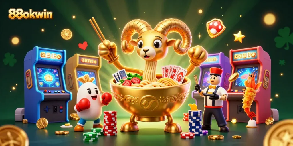 Win big at 88okwin with vibrant 3D illustrations of joyful casino characters.
